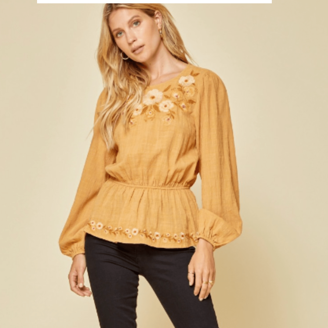 Mustard Cinch Top