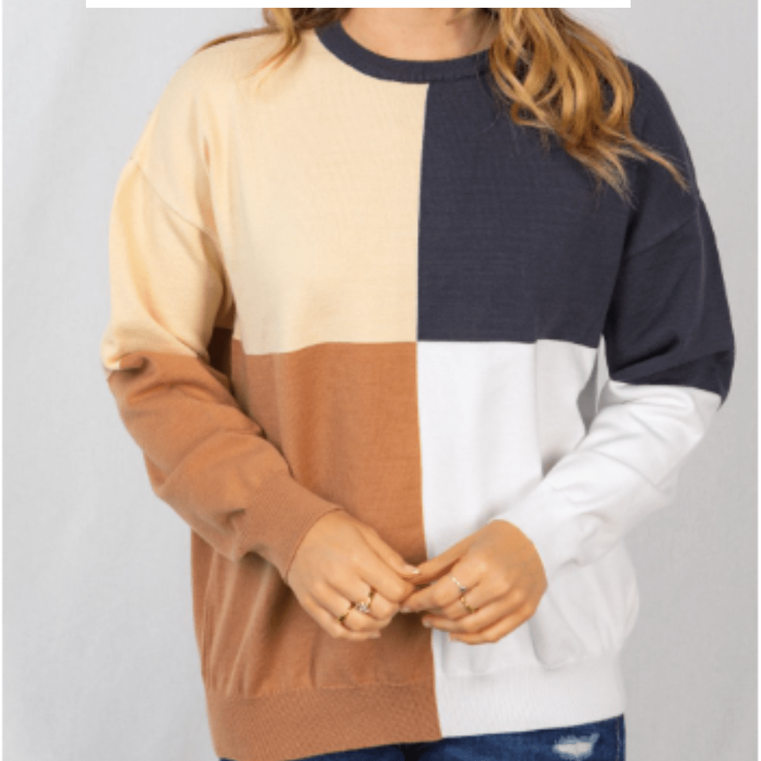 Mocha Colorblock Sweater