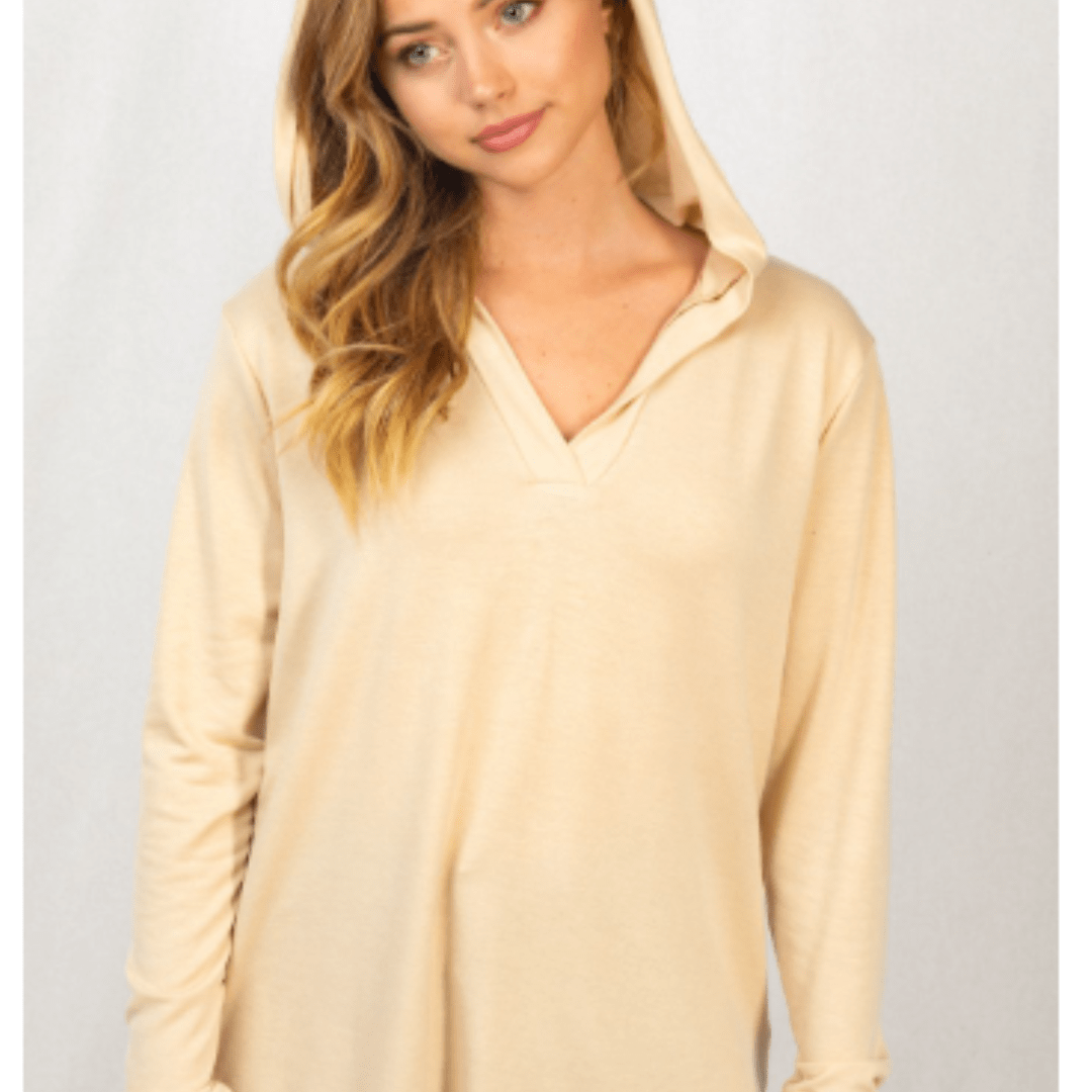 Taupe Solid Knit Hoodie