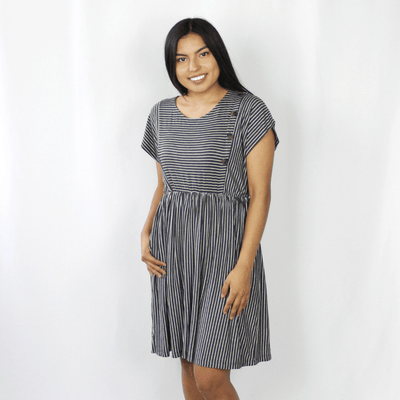 Stripe Button Babydoll Dress