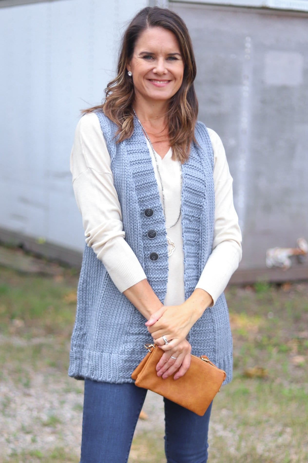 blue sweater vest for women