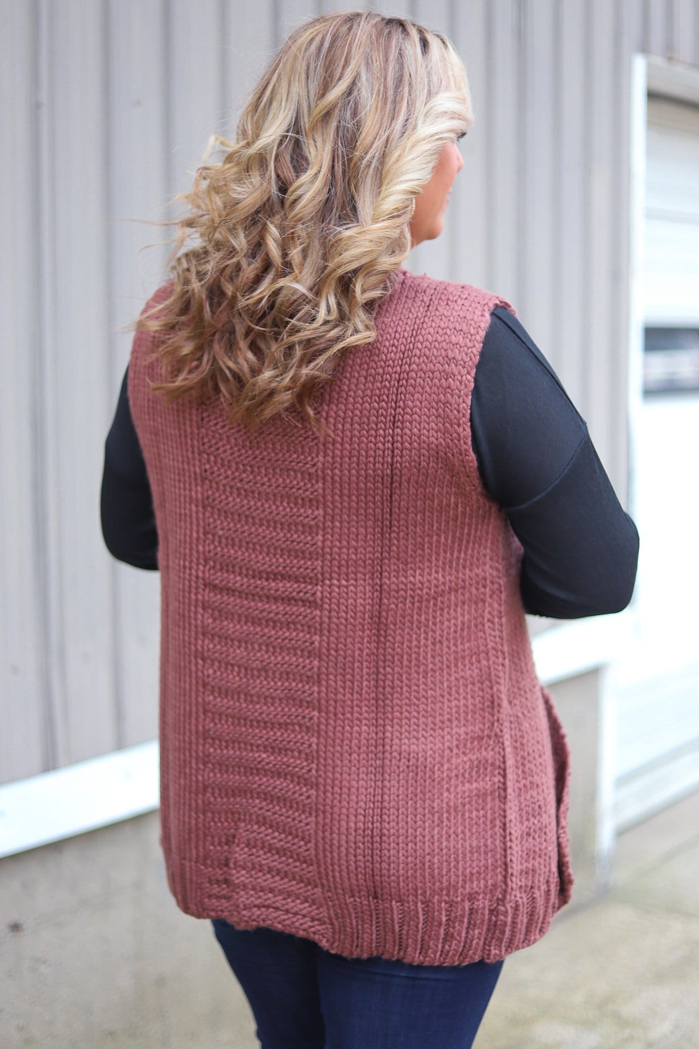 mauve sweater vest for women