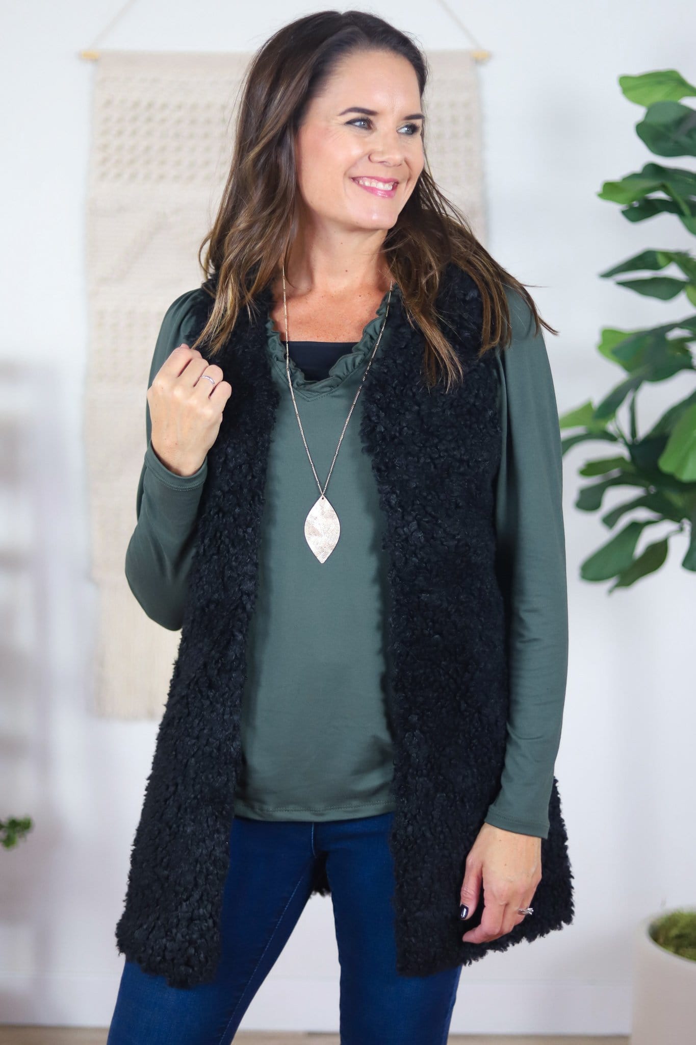 Fuzzy Long Vest