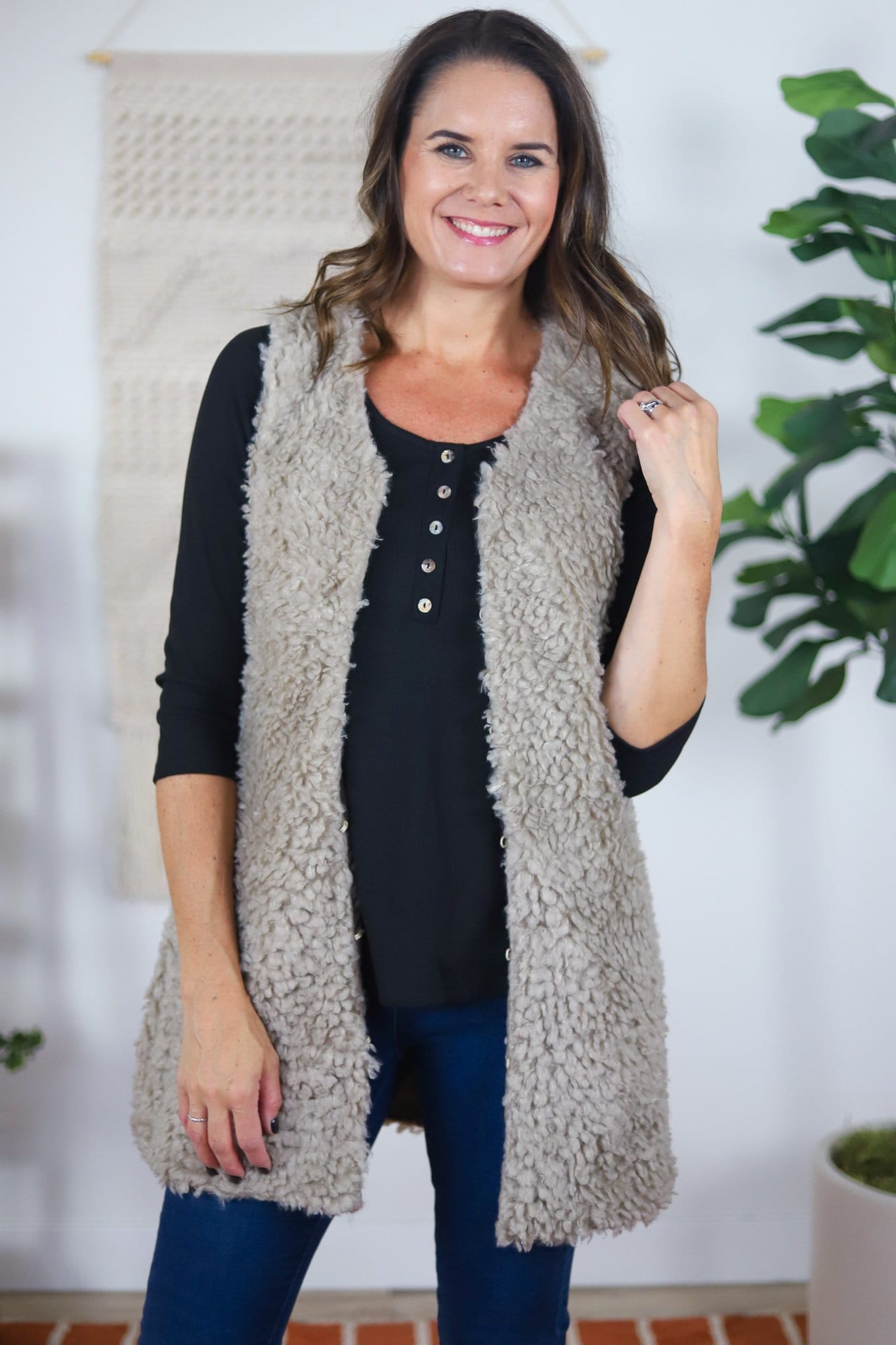 Fuzzy Long Vest