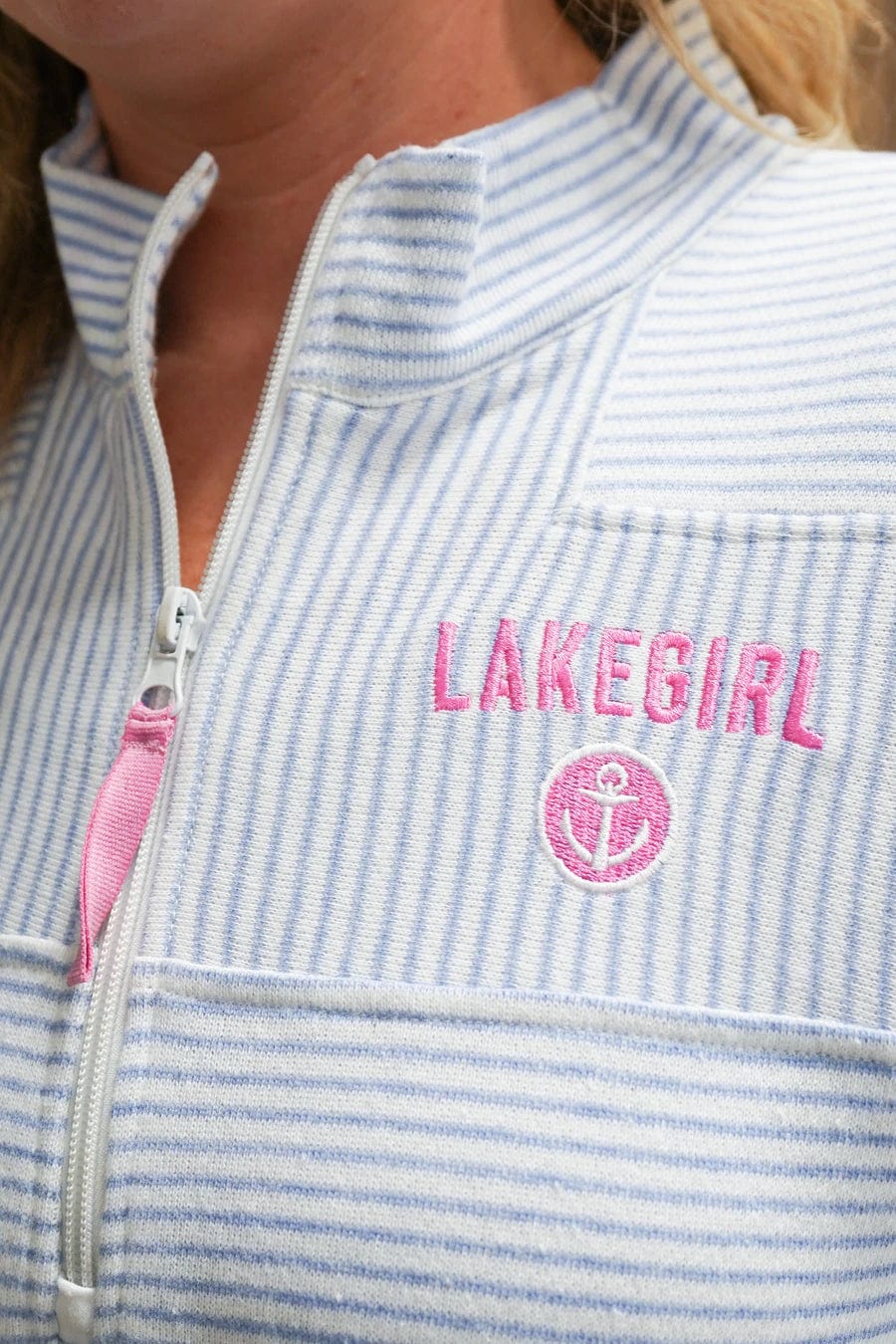 French Terry Stripe 1/4 Zip