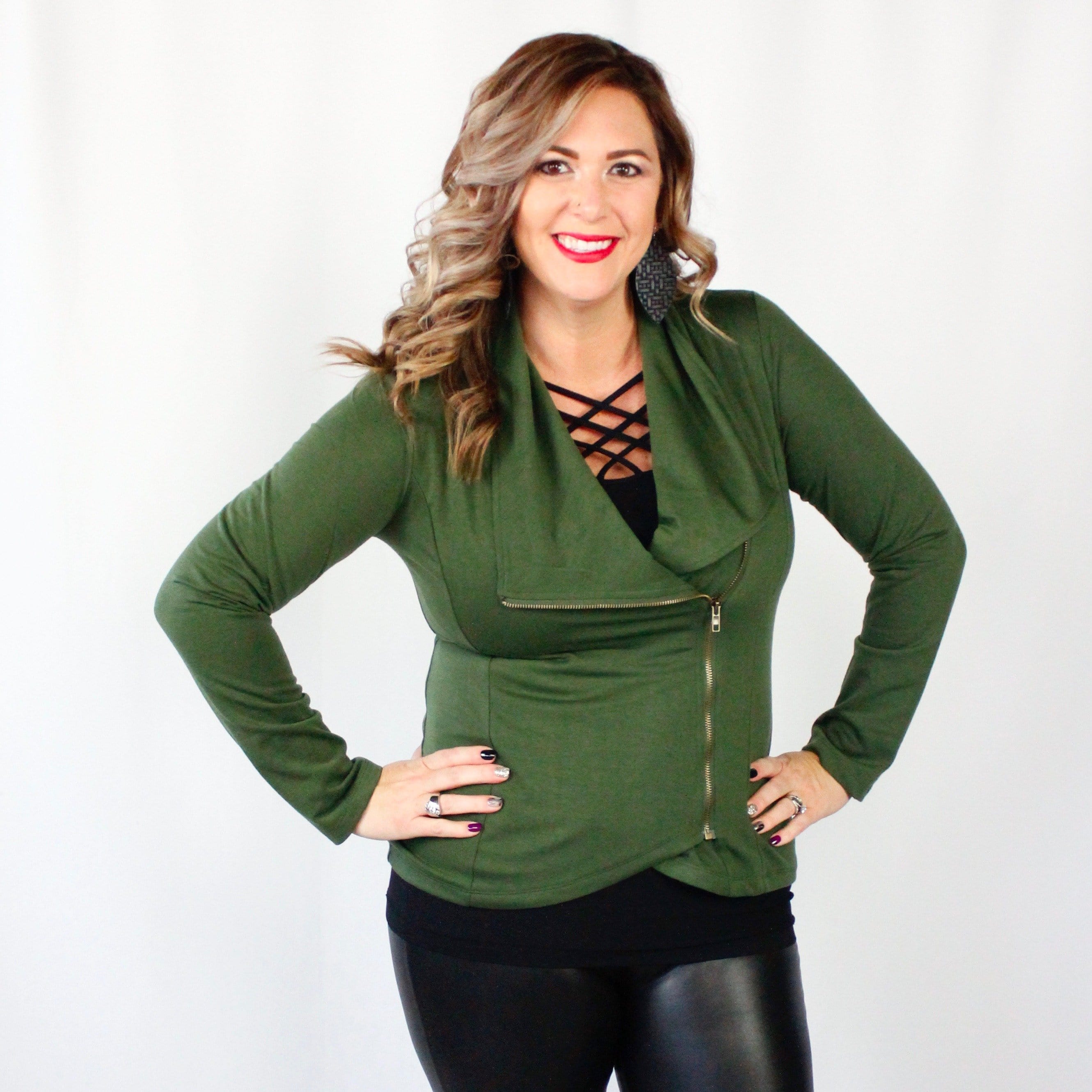 Drape Zipper Jacket