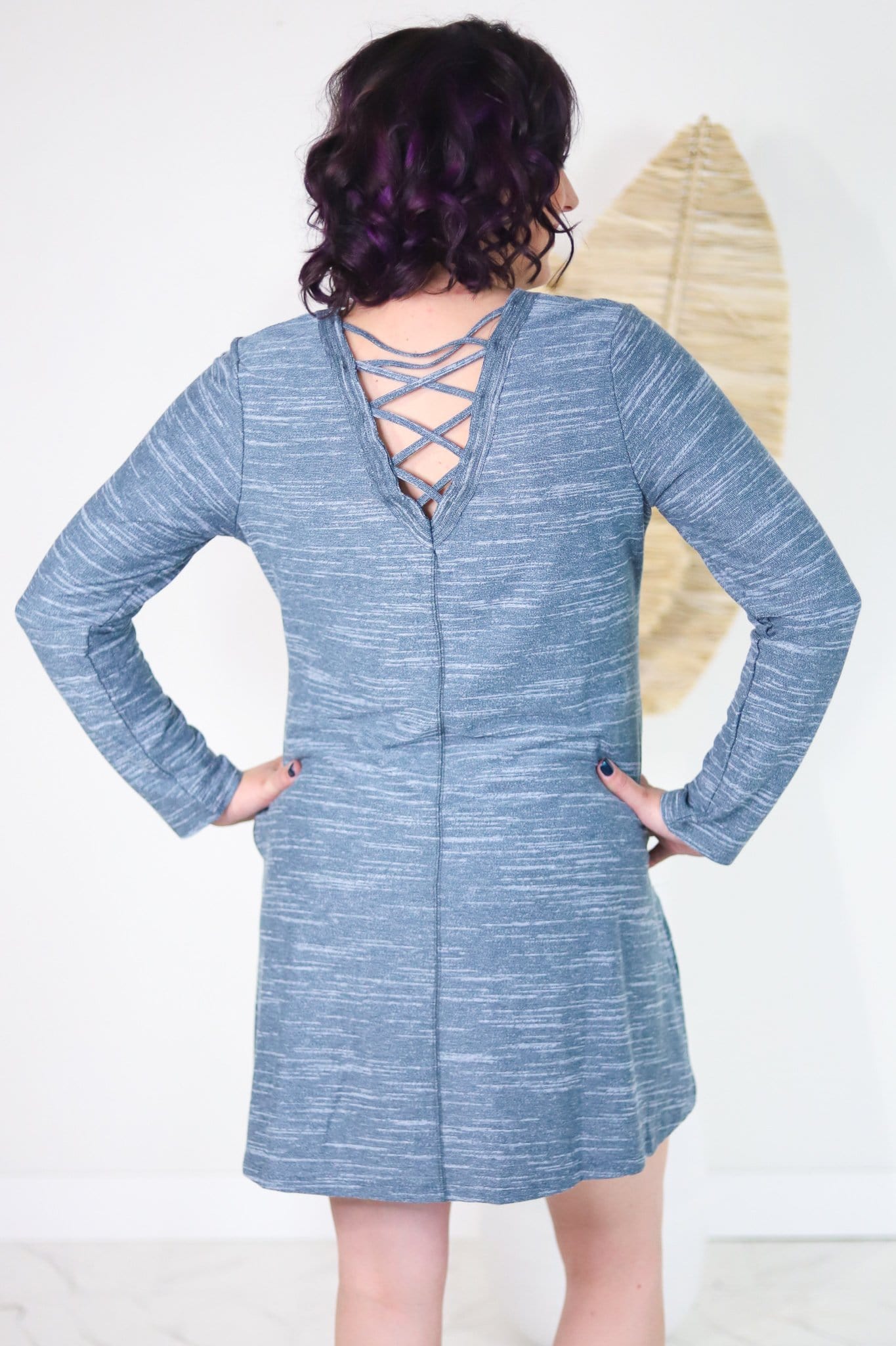 Heathered Criss Cross Back Dress
