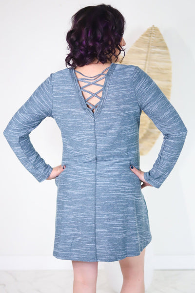 Heathered Criss Cross Back Dress