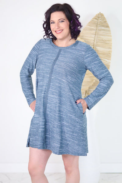 Heathered Criss Cross Back Dress