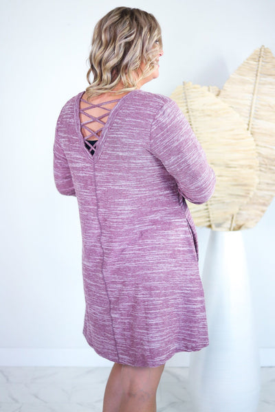 Heathered Criss Cross Back Dress