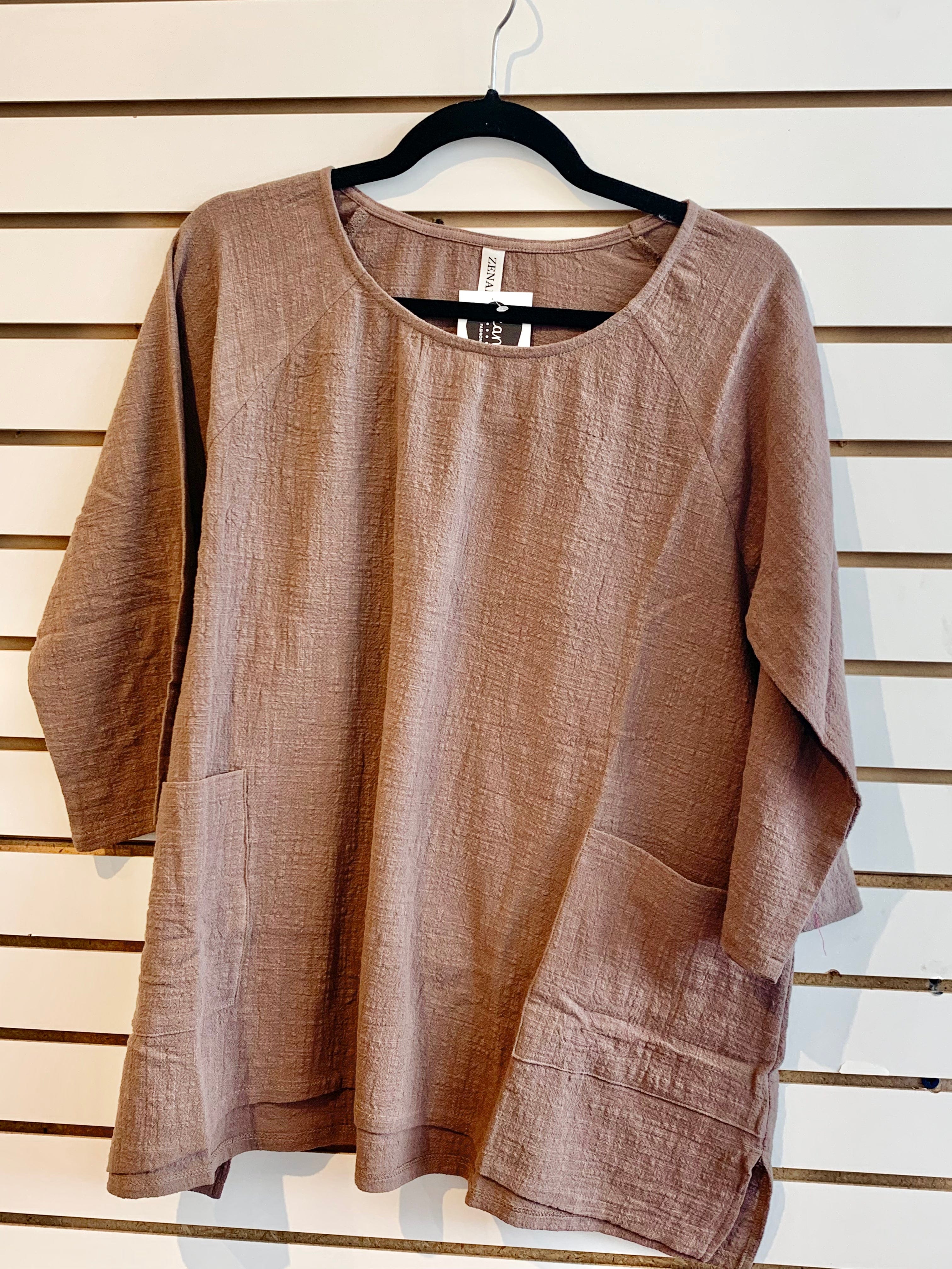 Mocha Gauze Pocket Swing Top