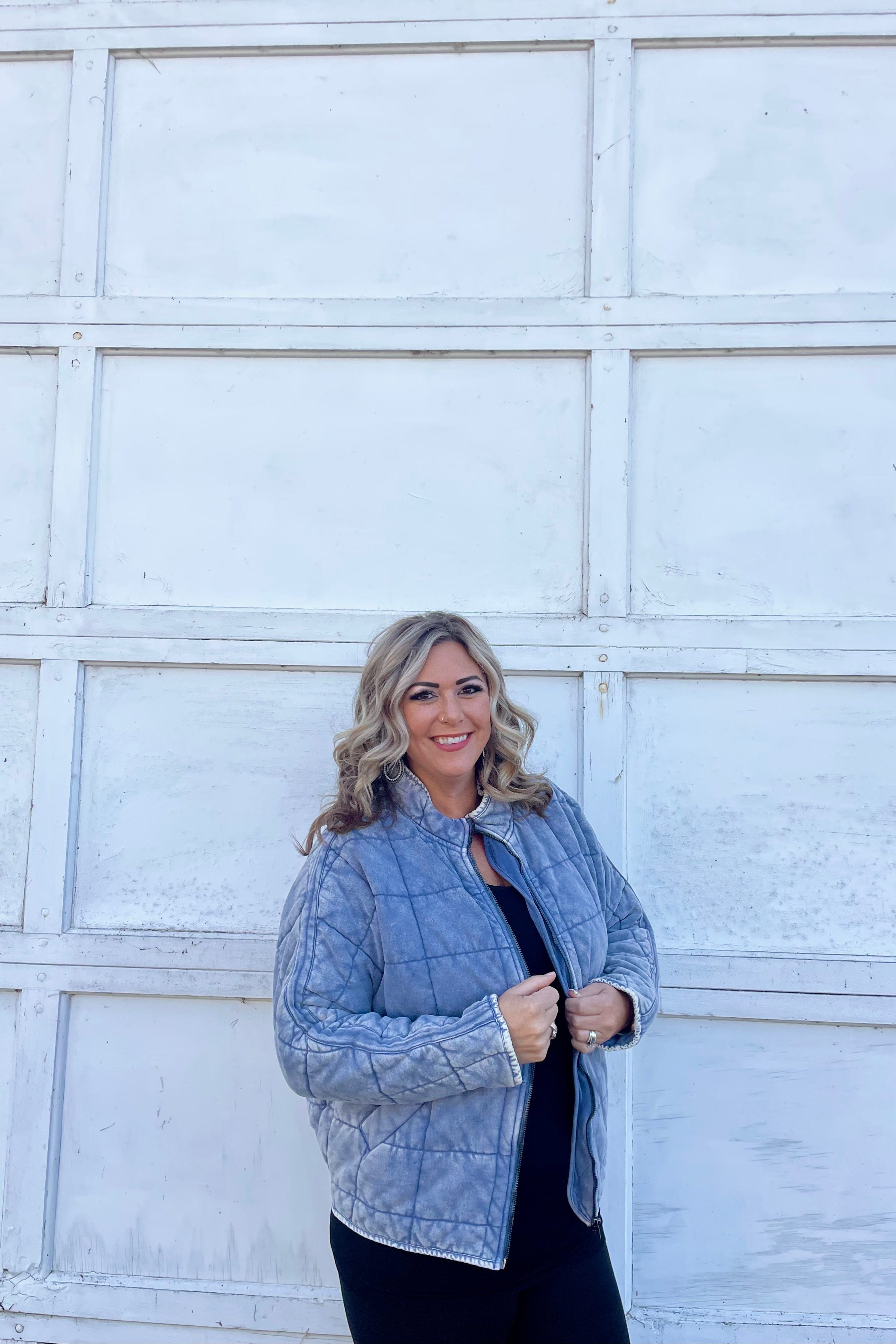 Blue Washed Quilted Jacket