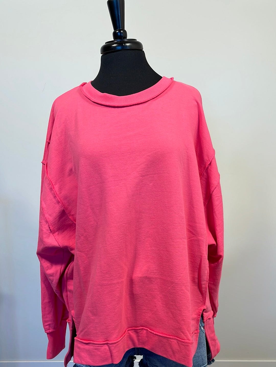 Fuchsia French Terry Oversized Top