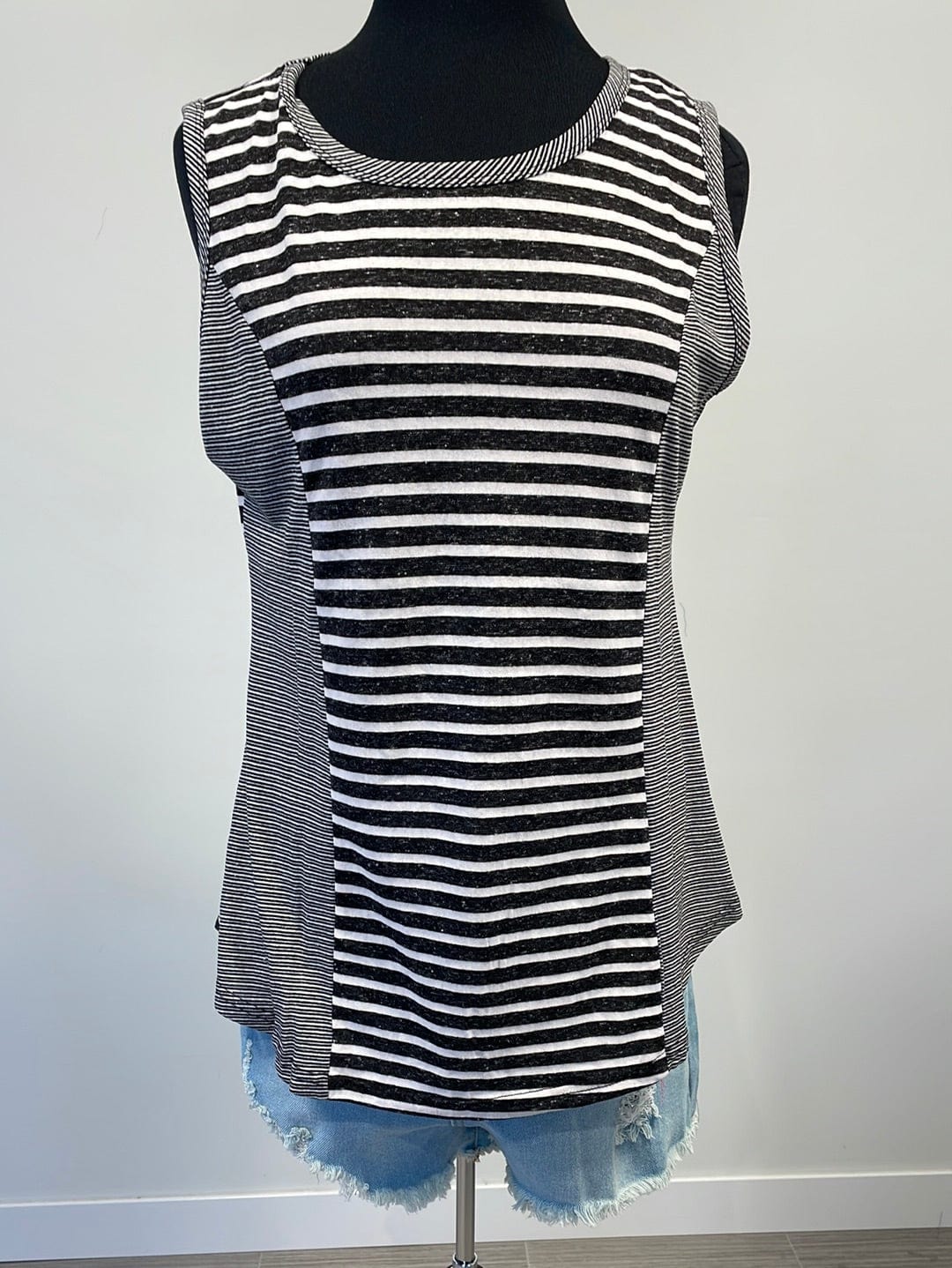 Black Stripe Mix Tank