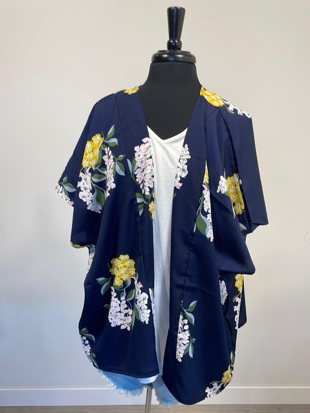 Navy Floral Kimono