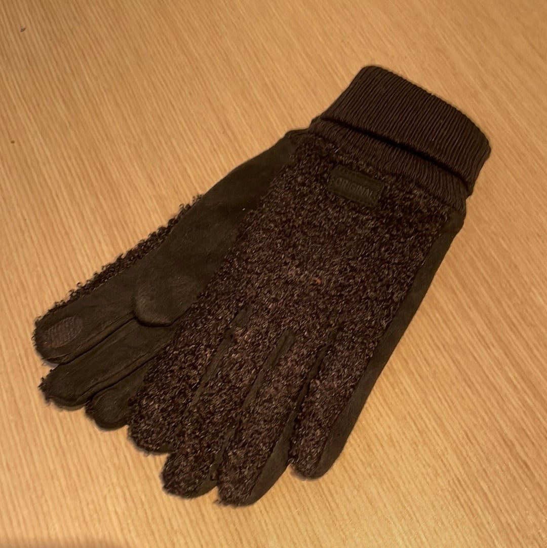 Black Fuzzy Faux Wool Glove