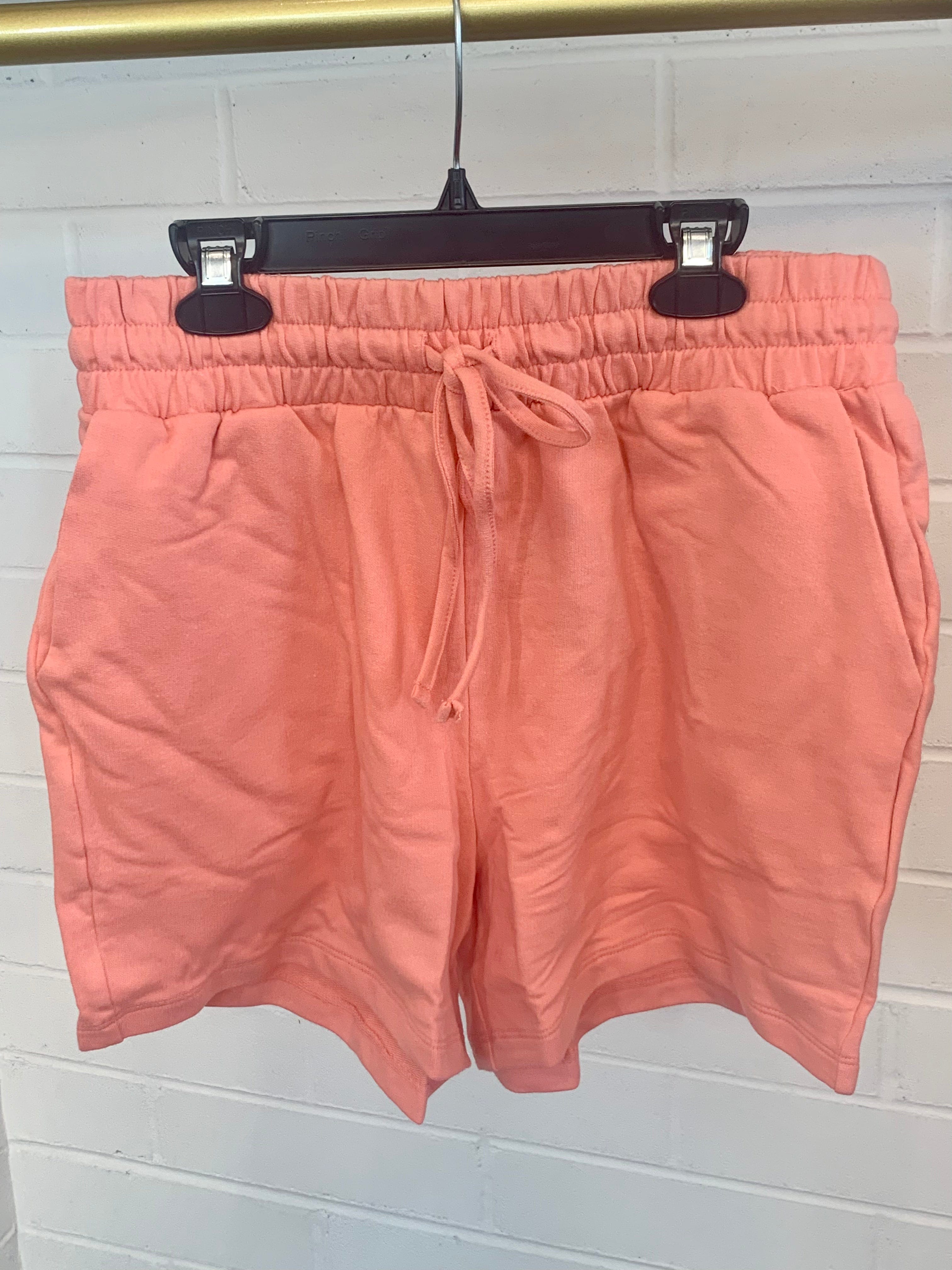 Coral French Terry Shorts