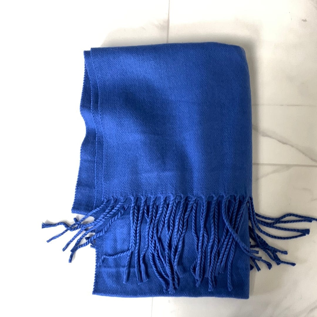 Cashmere Feel Scarf Royal Blue Solid