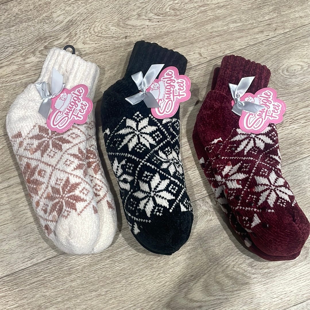Snowflake Plush Gripper Socks