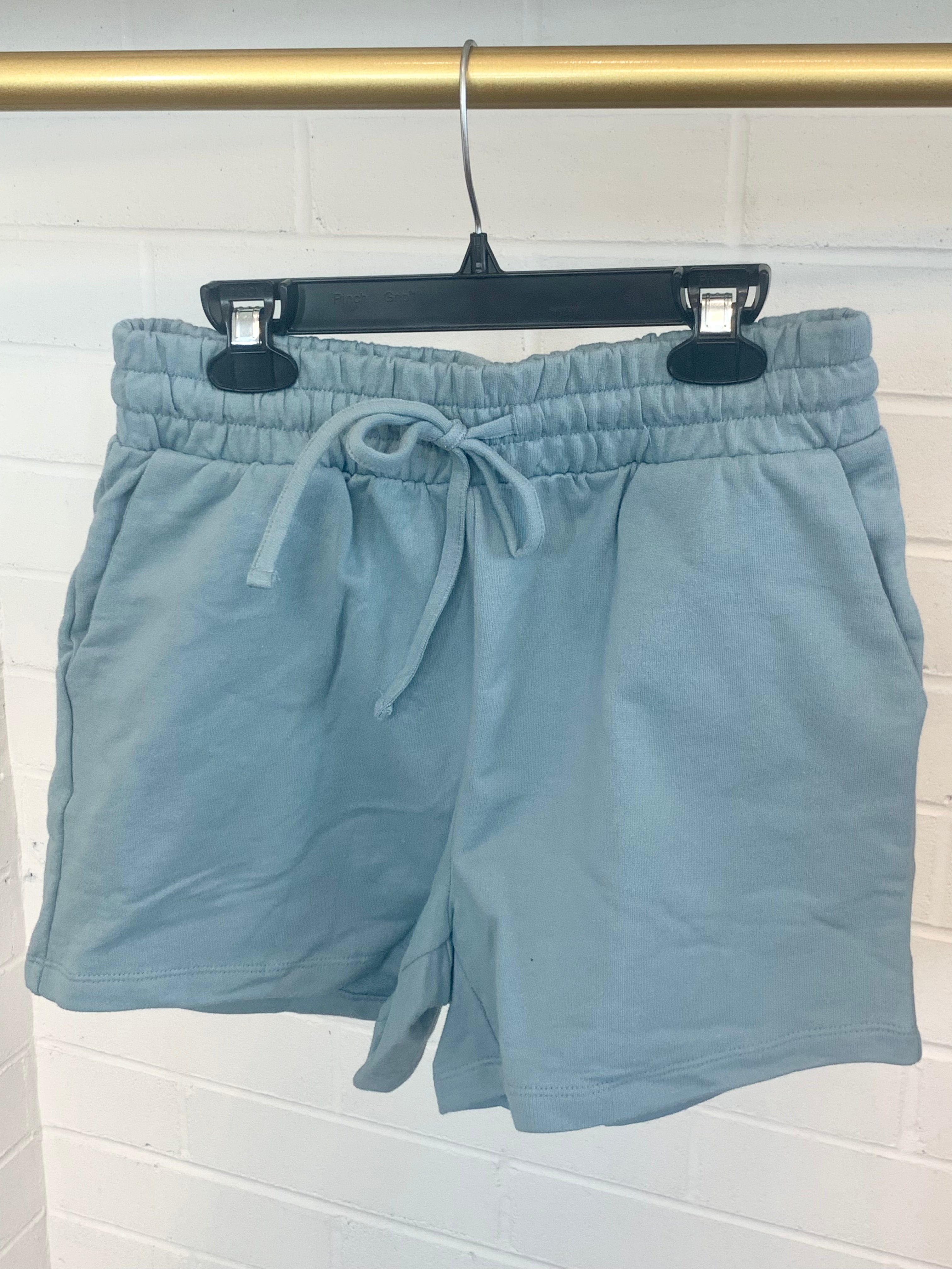 Blue Grey French Terry Shorts