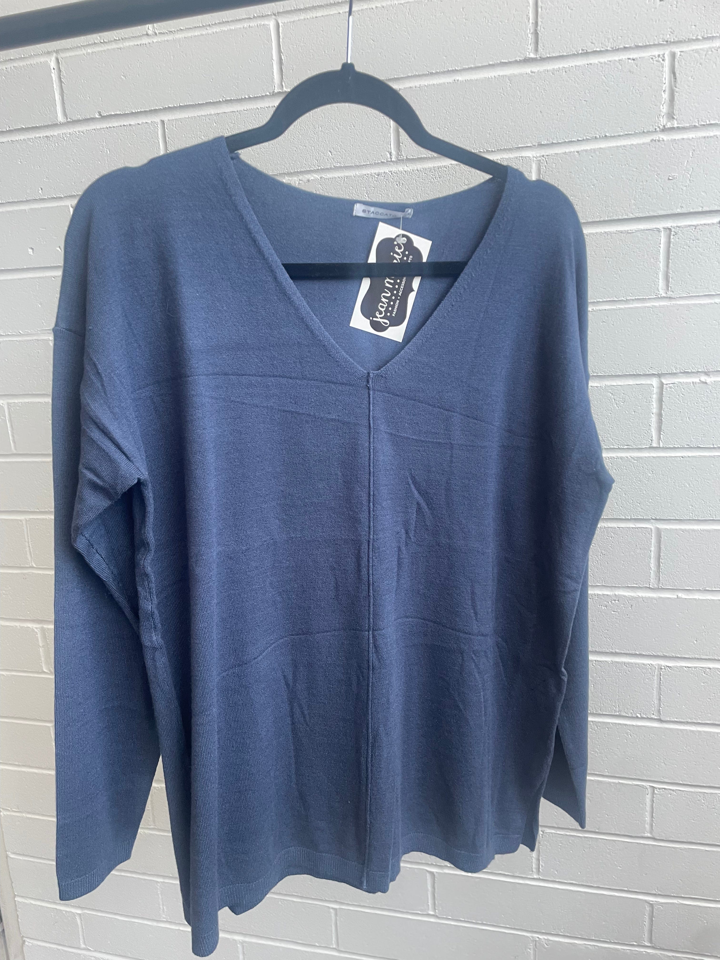 Indigo Center Seamed Soft Pullover