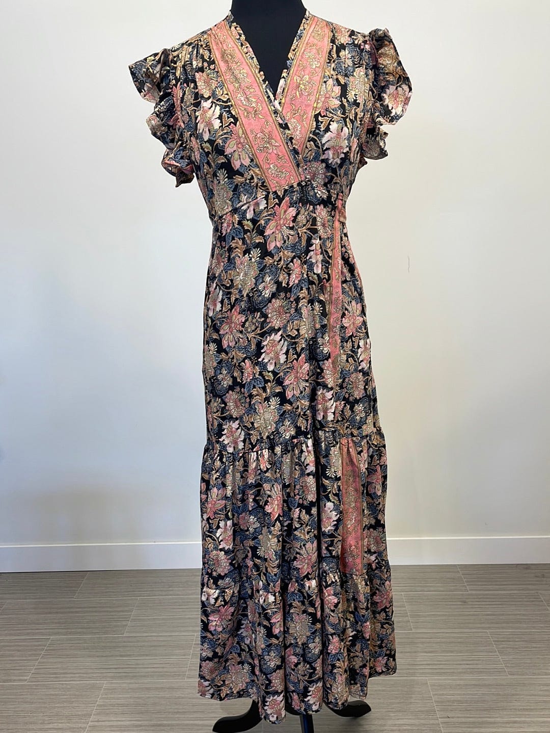 Aurora Ruffle Sleeve Wrap Dress