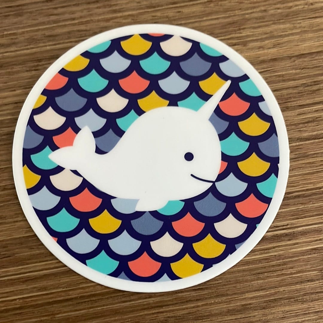 Rainbow Scale Narwhal Sticker