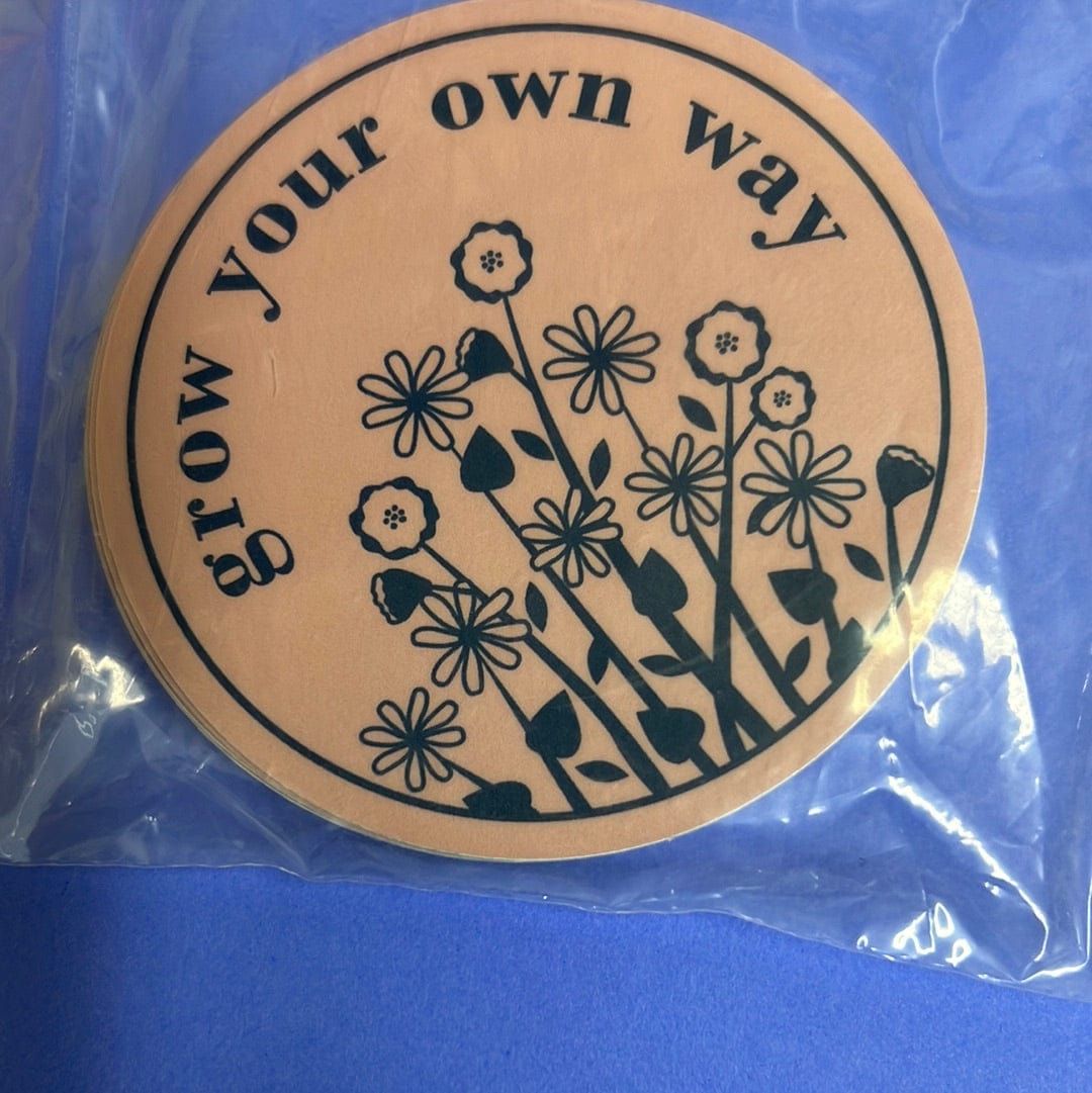 Pink Flower Circle Sticker