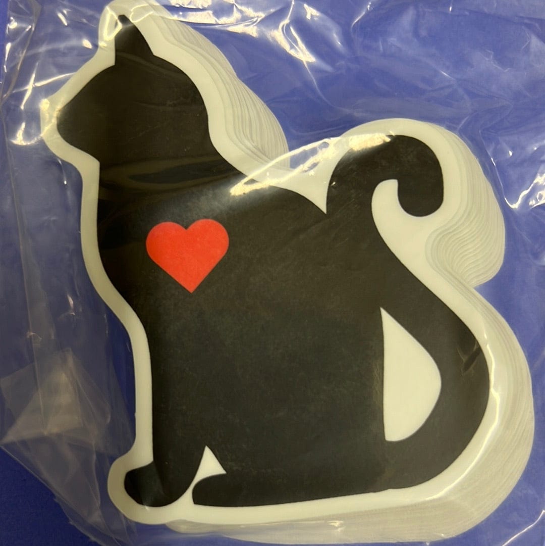 Red Heart Cat Sticker