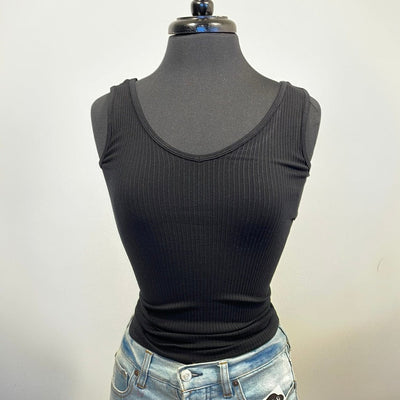 Black Ribbed Tank