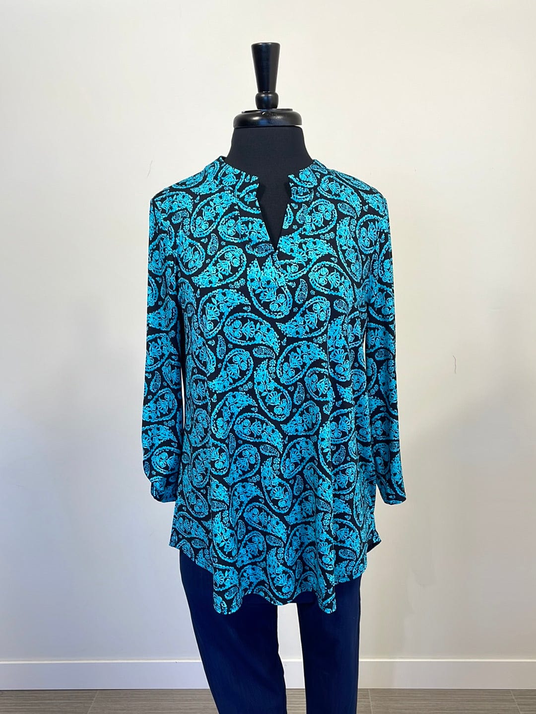 Black & Teal Paisley Lizzy Top