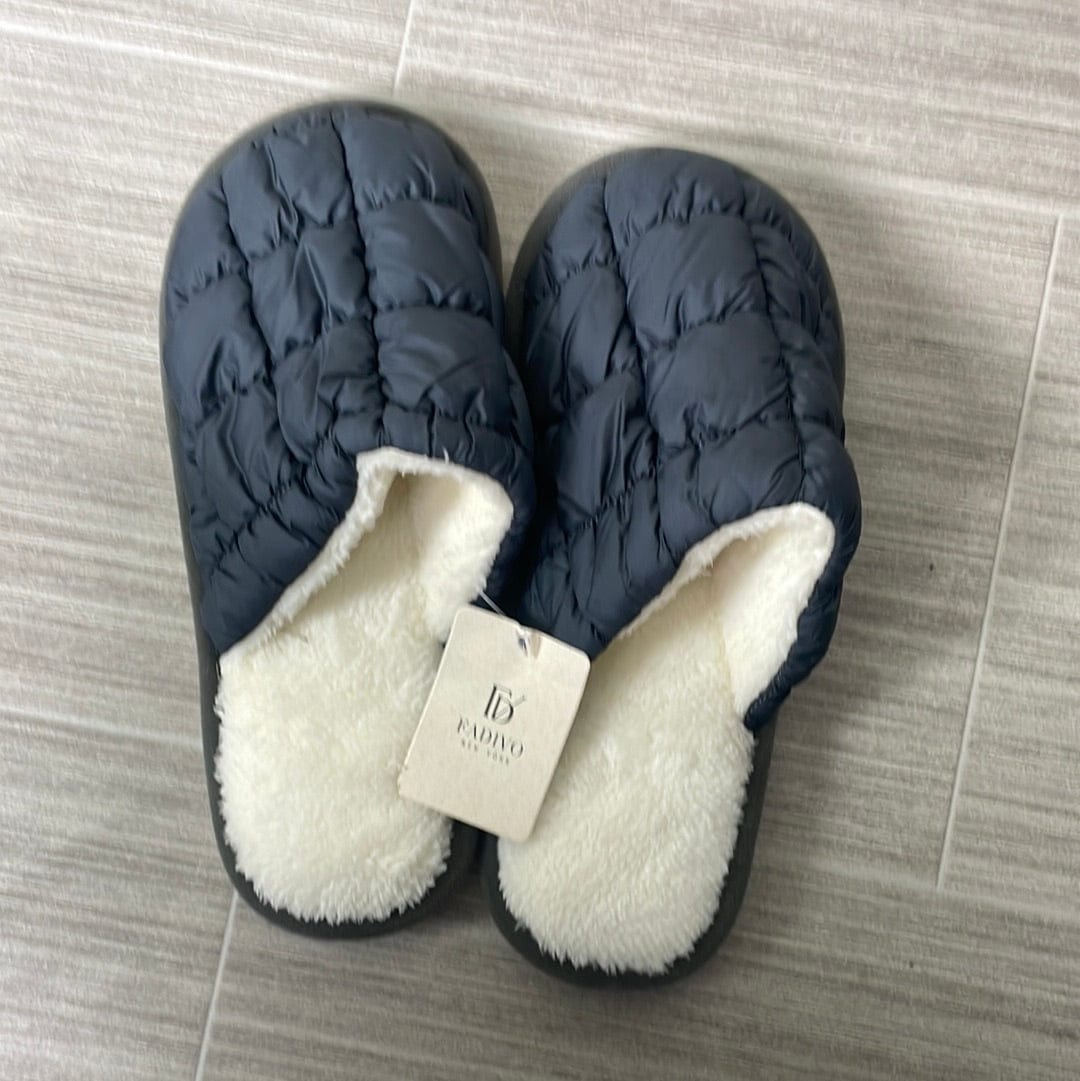 Dark Gray Puffy Slippers