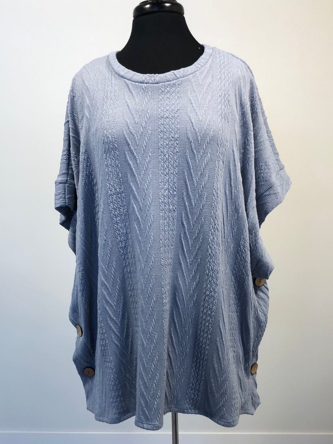 Lovely Things Denim Knit Poncho