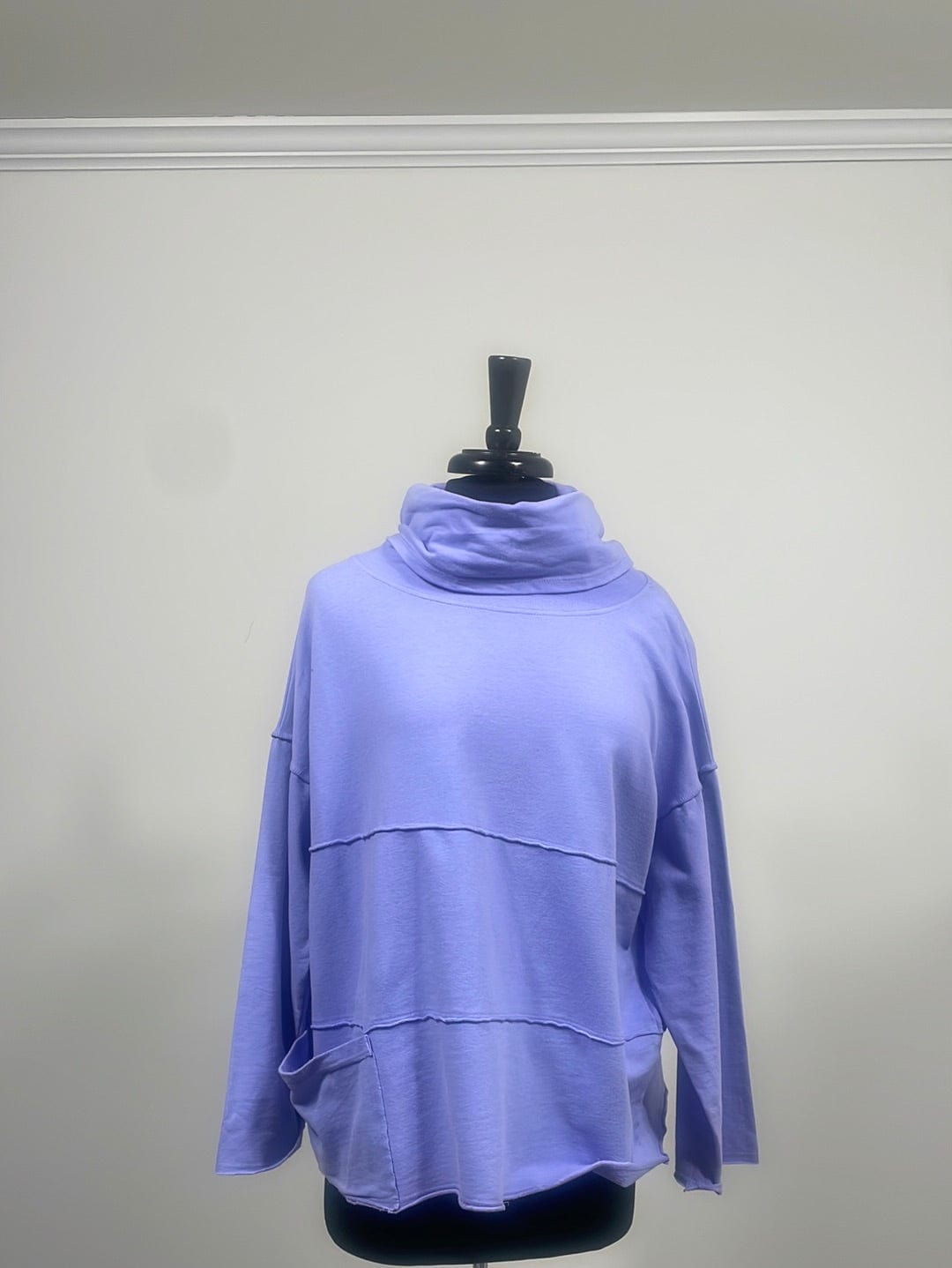 Lilac Texture Knit Cowl Top