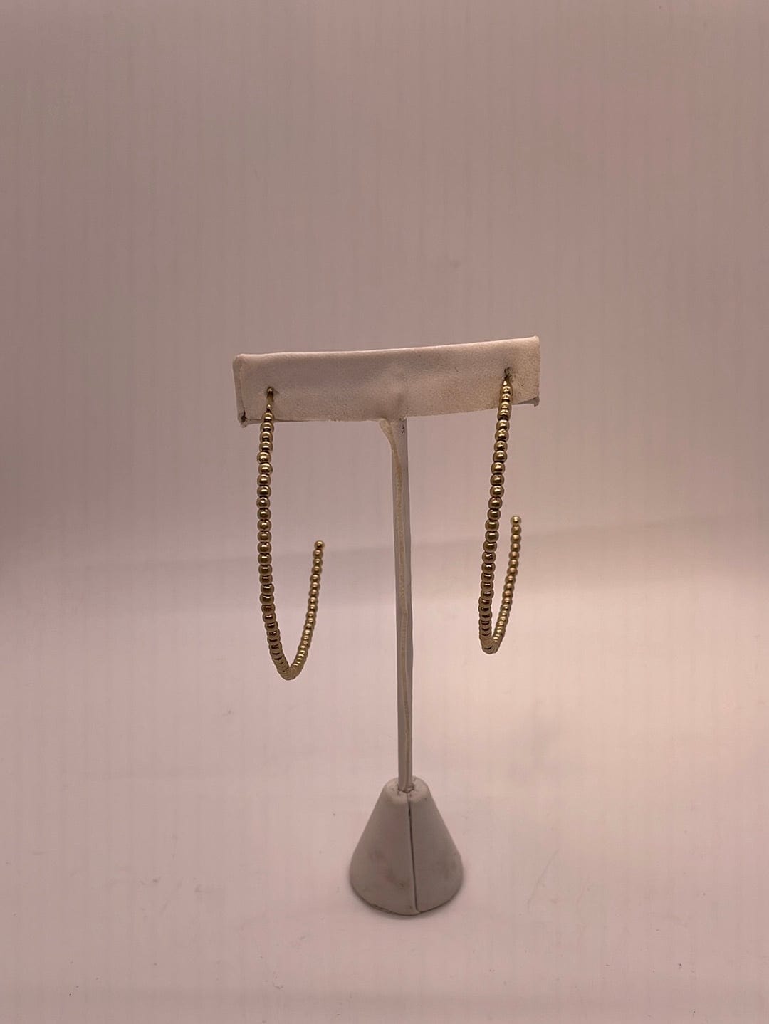Gold Beaded Hoop Earring