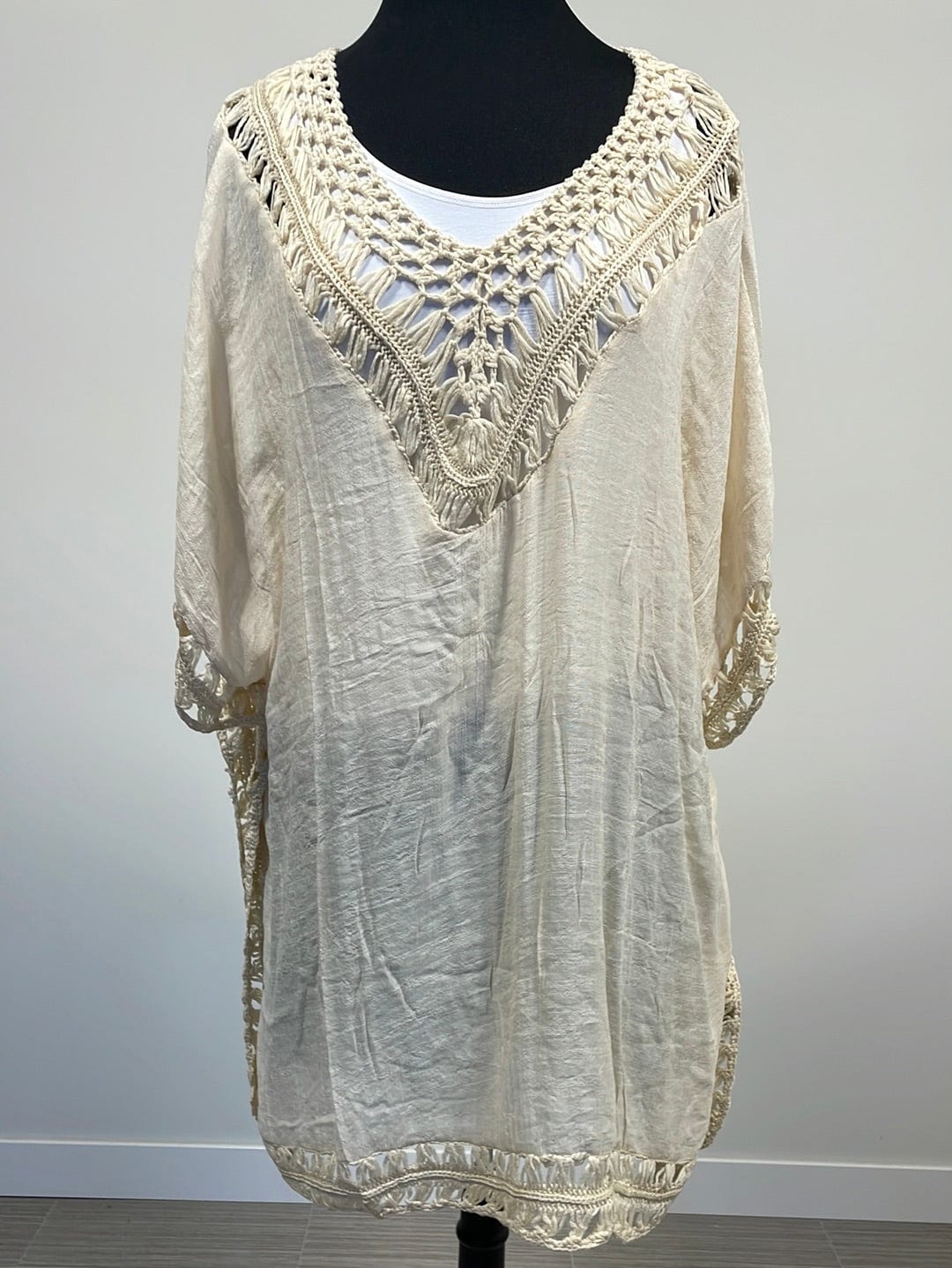 Beige Crochet Coverup