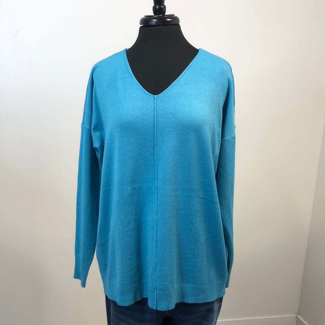 Ice Blue Center Seam Favorite Sweater