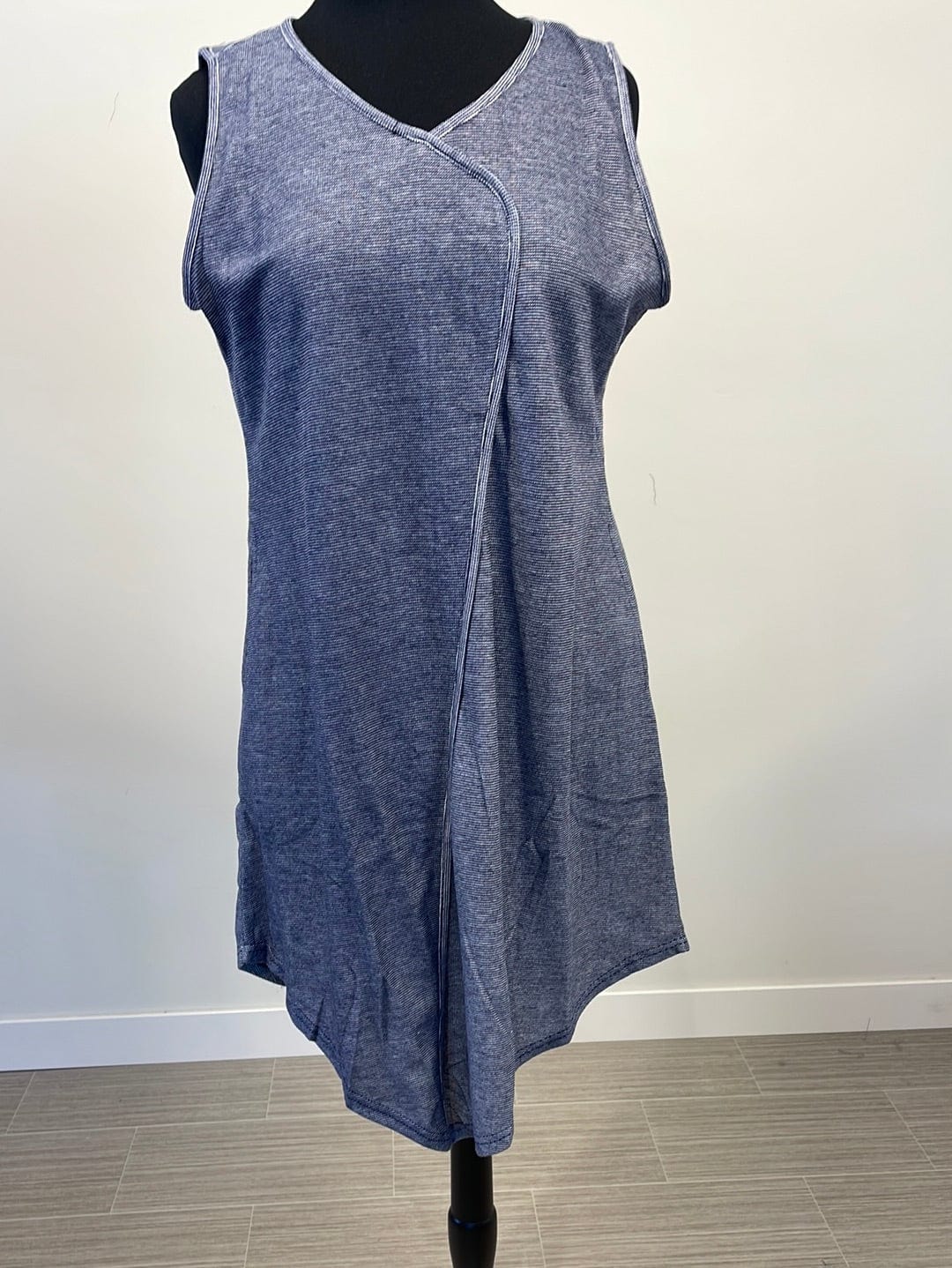 Blue Denim Mini Stripe Tank Dress