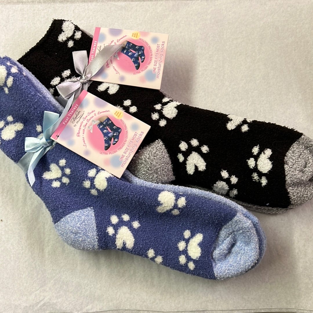 2pk Paw Print Therapeutic Spa Socks