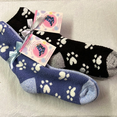 2pk Paw Print Therapeutic Spa Socks