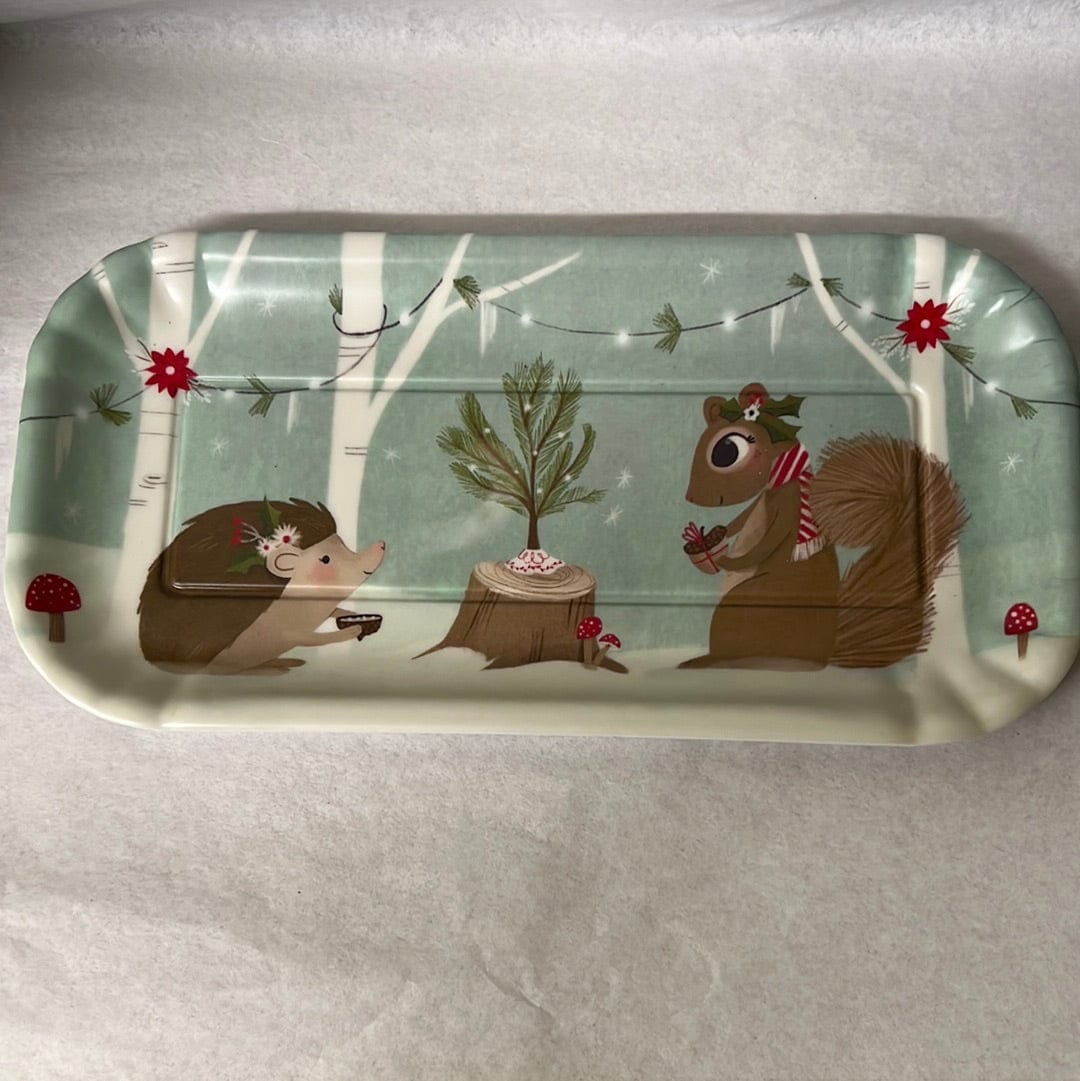 Winter Woodland Animals Melamine Tray