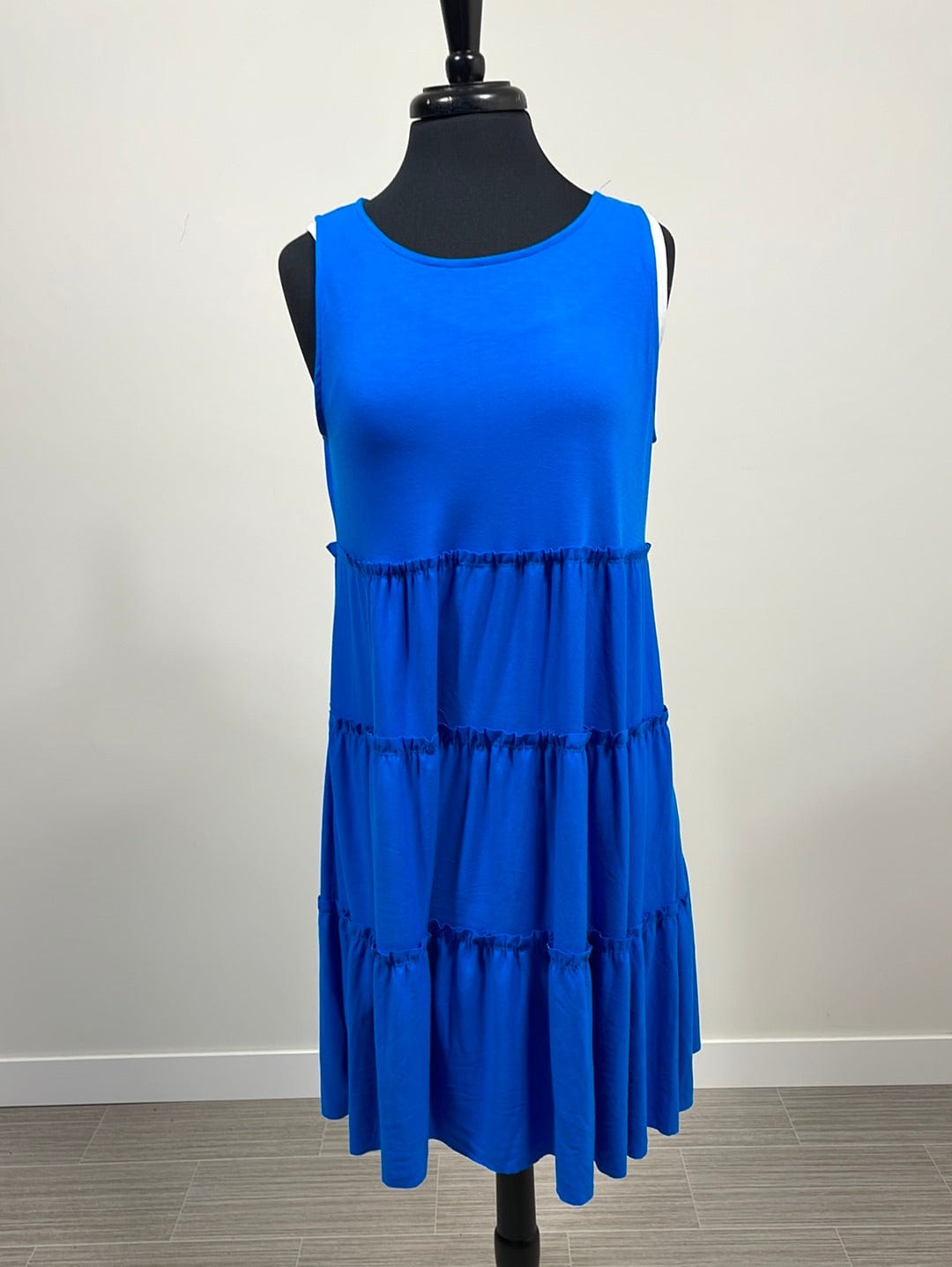 Ocean Blue Sleeveless Tiered Dress