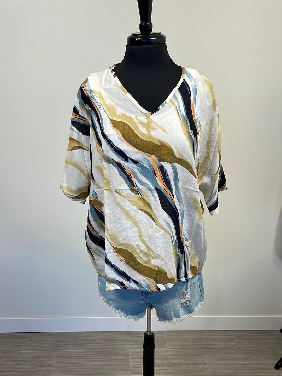 Marble Print Oversized Top
