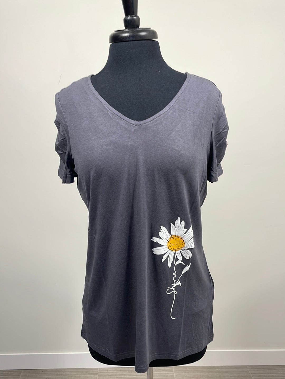 Grey Daisy Shine Tee