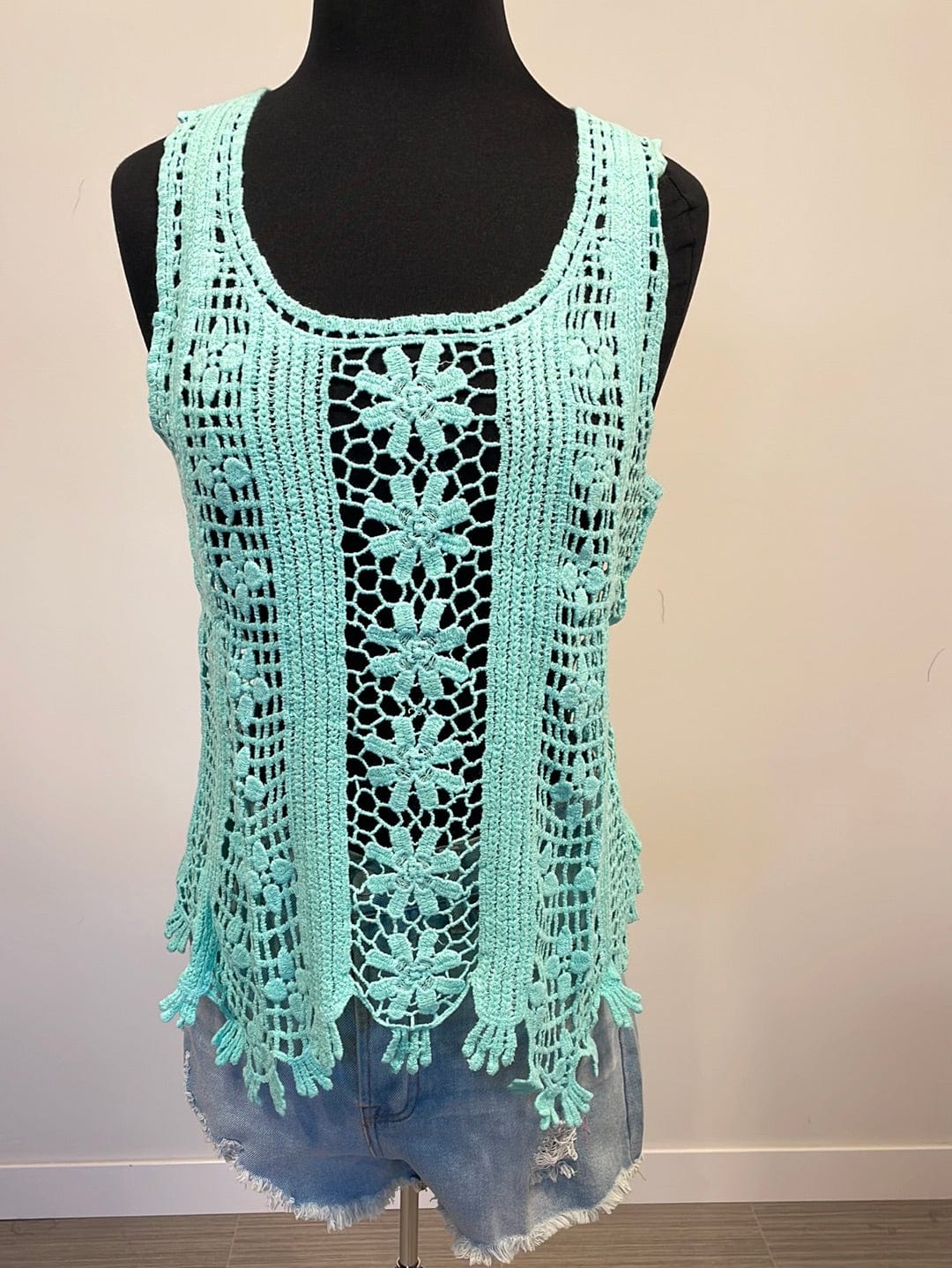 Mint Crochet Tank