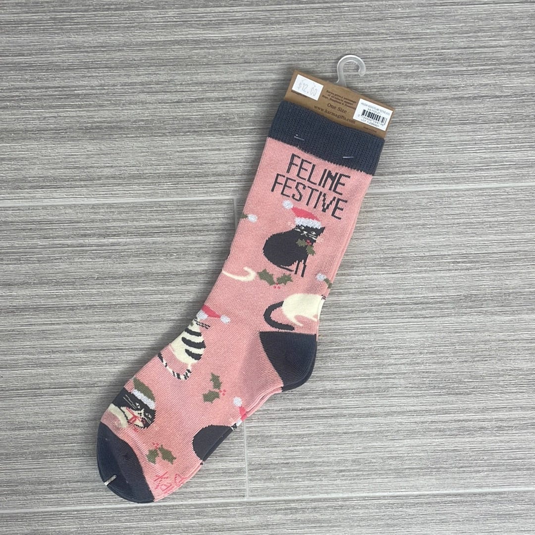 Feline Festive Holiday Socks