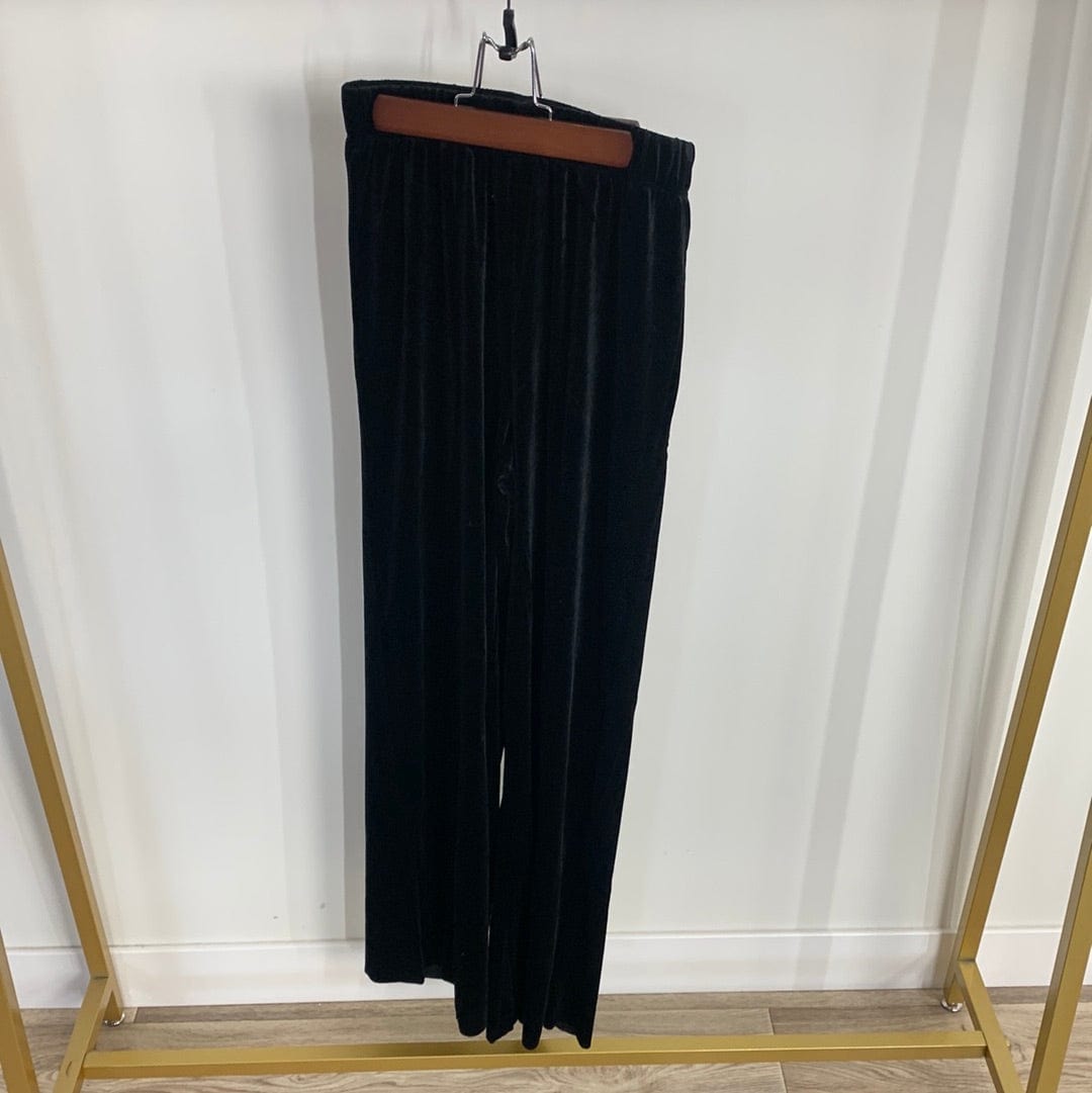 Black Velvet Wide Leg Pants