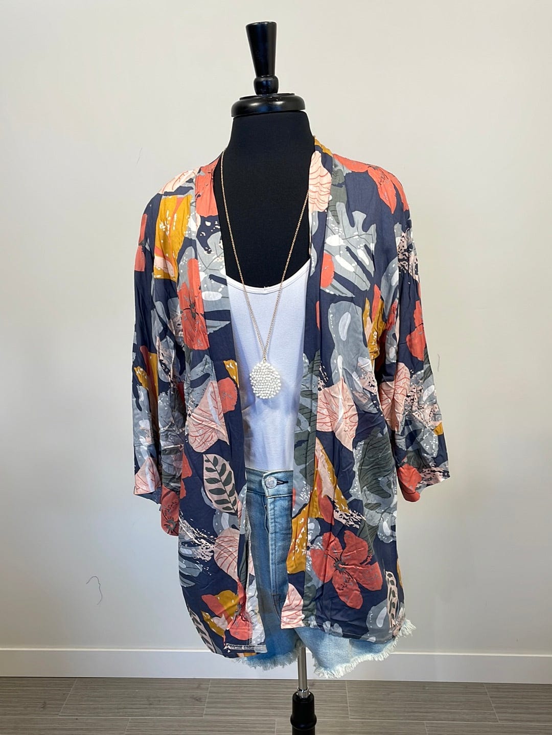 Floral 3/4 Sleeve Kimono