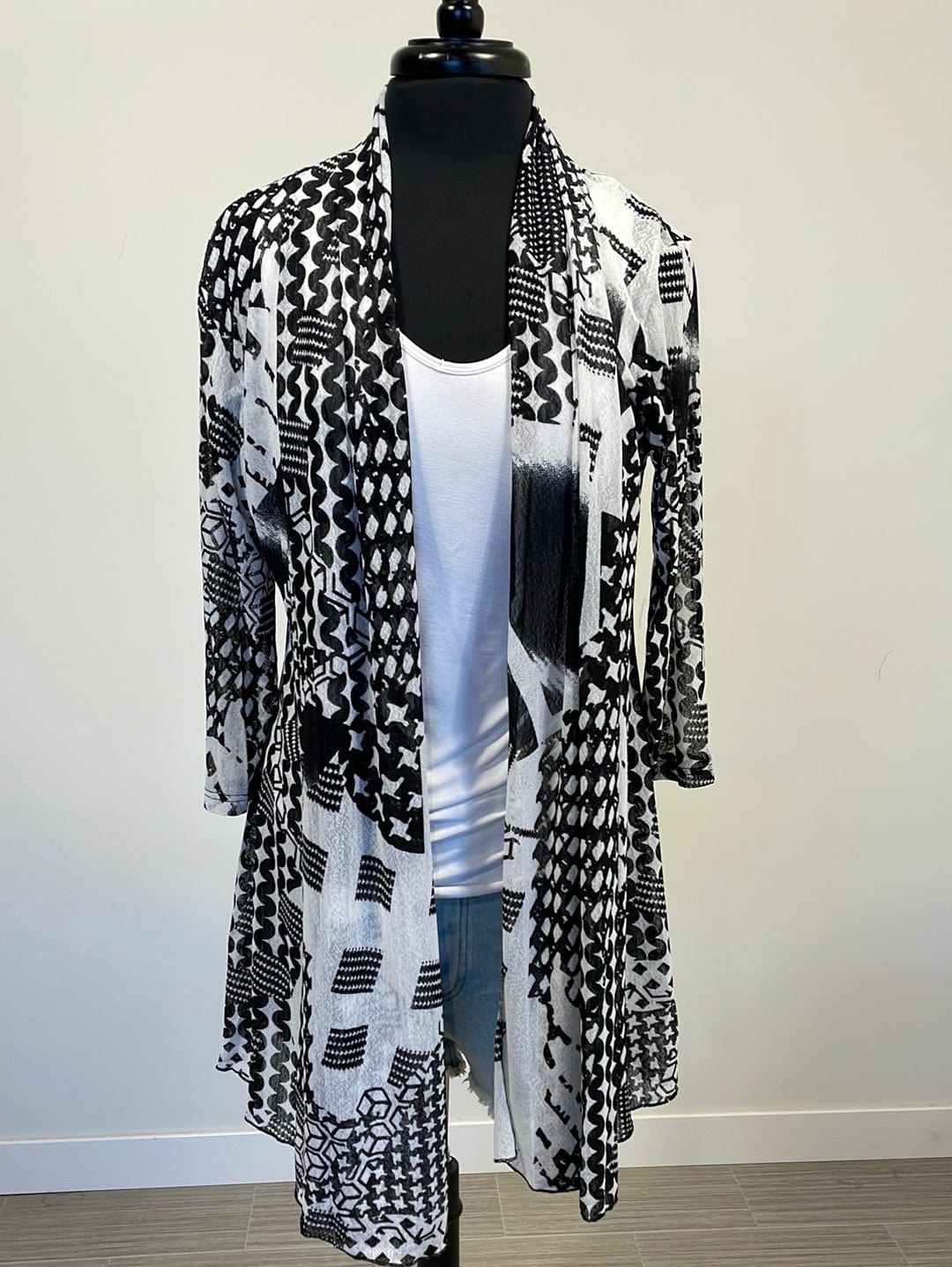 Abstract Mesh Cardigan