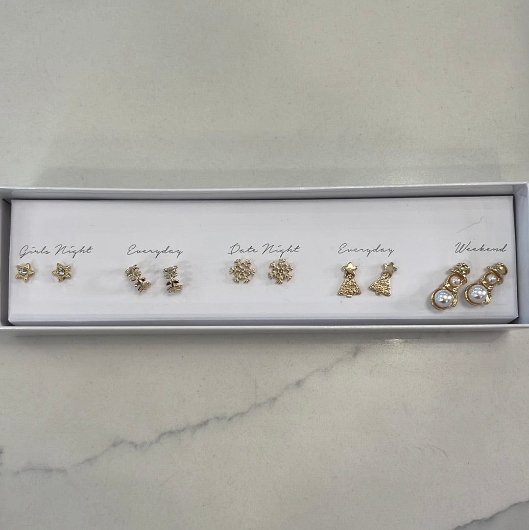 Golden Holiday Earring Boxed Set